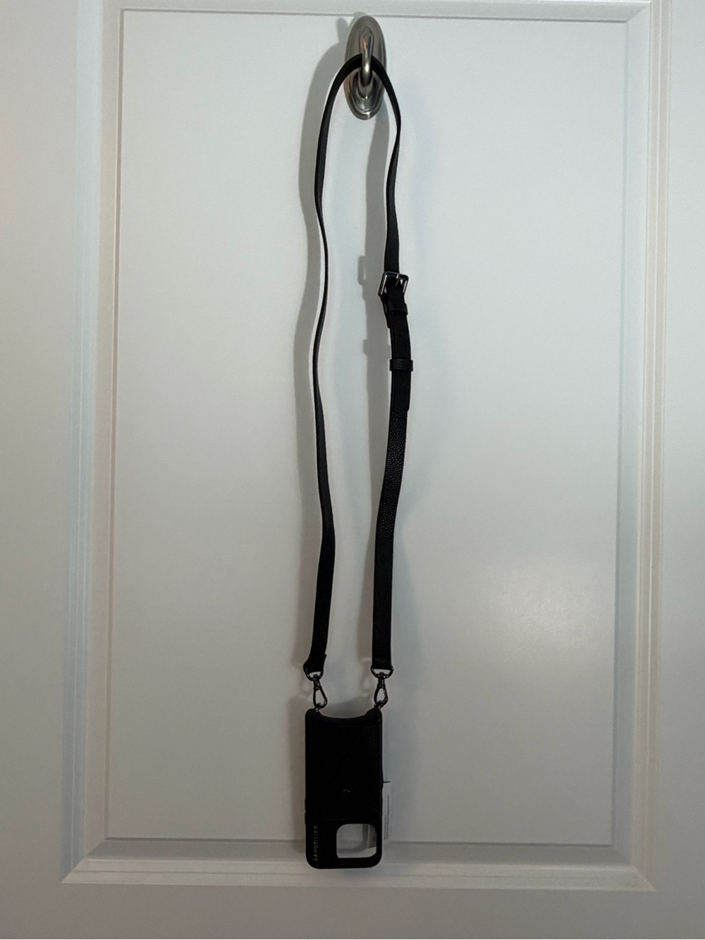 Bandolier Black Leather Crossbody Phone Case with Detachable Strap 15 Pro - Picture 8 of 11